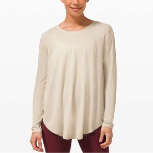 Lululemon Draped Bum Covering Long Sleeve White Opal size 12